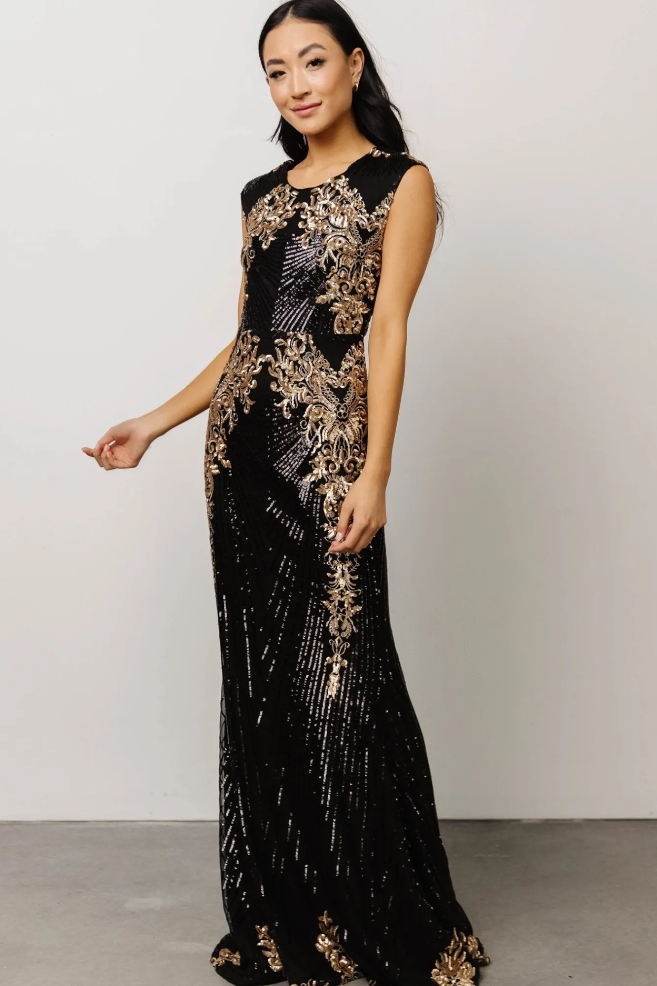 Baltic Born Azura Gown | Black + Gold