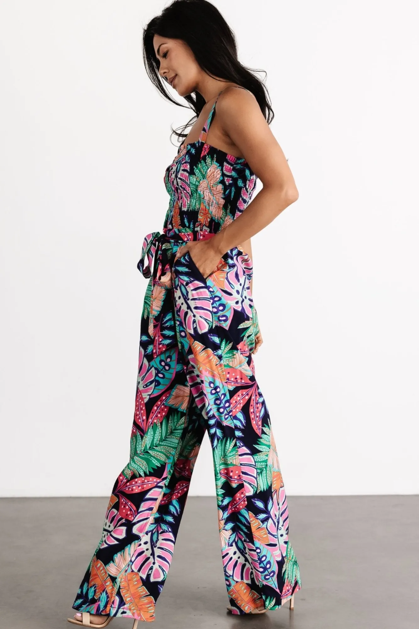 Baltic Born Barbados Tank Jumpsuit | Navy Print