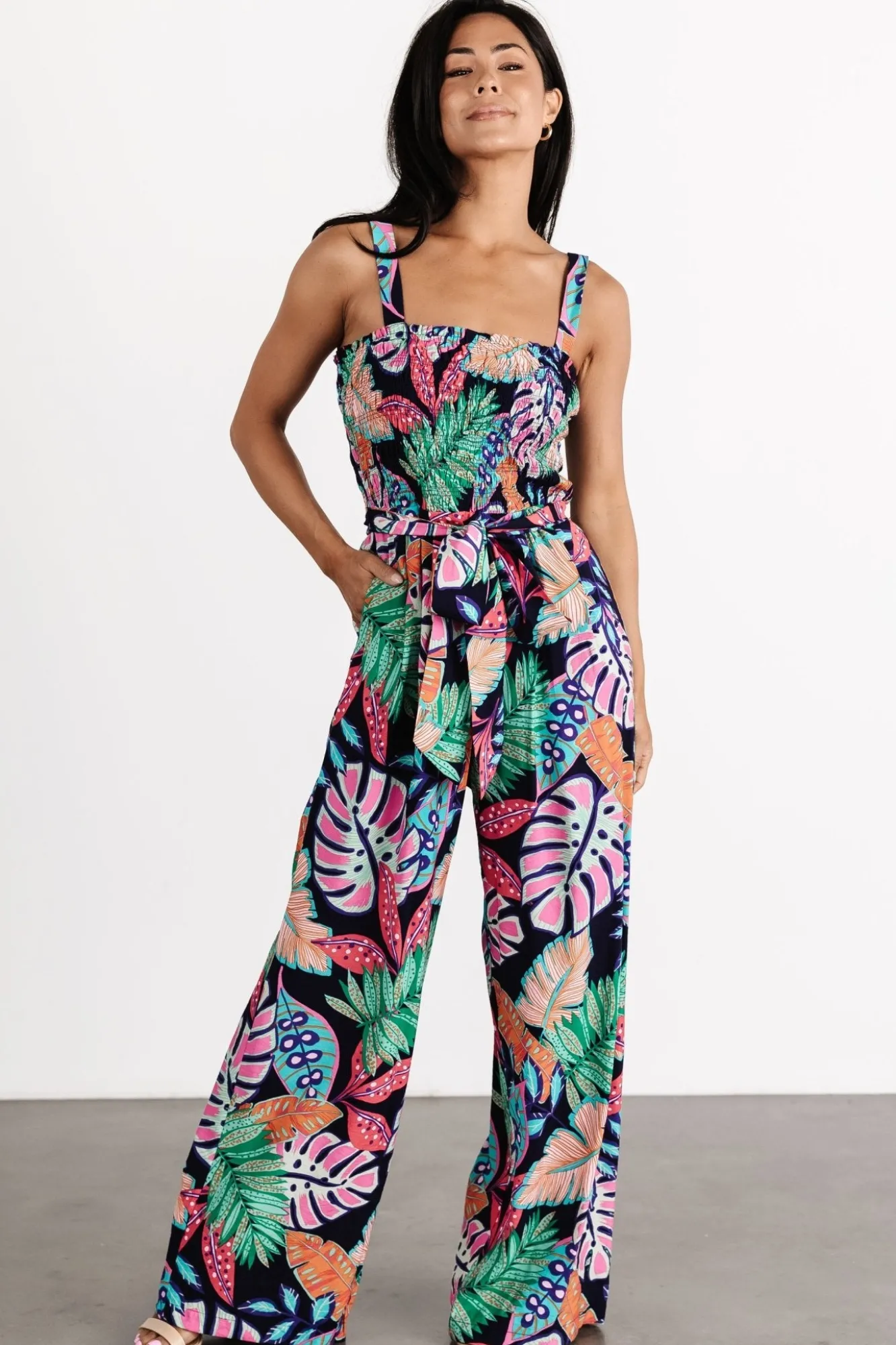 Baltic Born Barbados Tank Jumpsuit | Navy Print