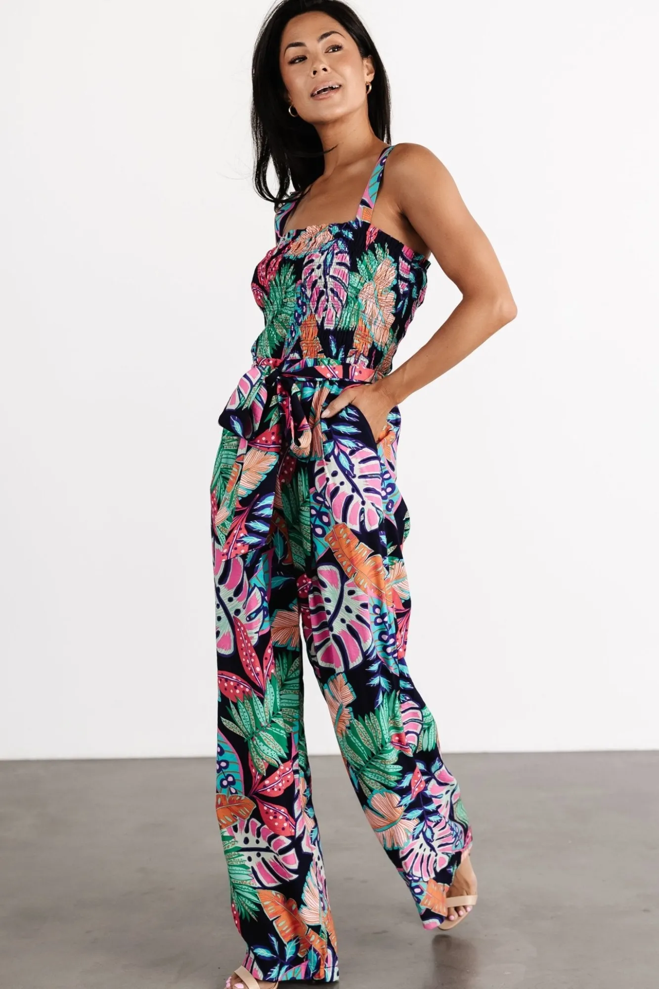 Baltic Born Barbados Tank Jumpsuit | Navy Print