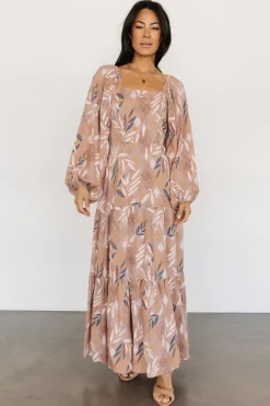 Baltic Born Barbara Maxi Dress | Dusty Mauve Print