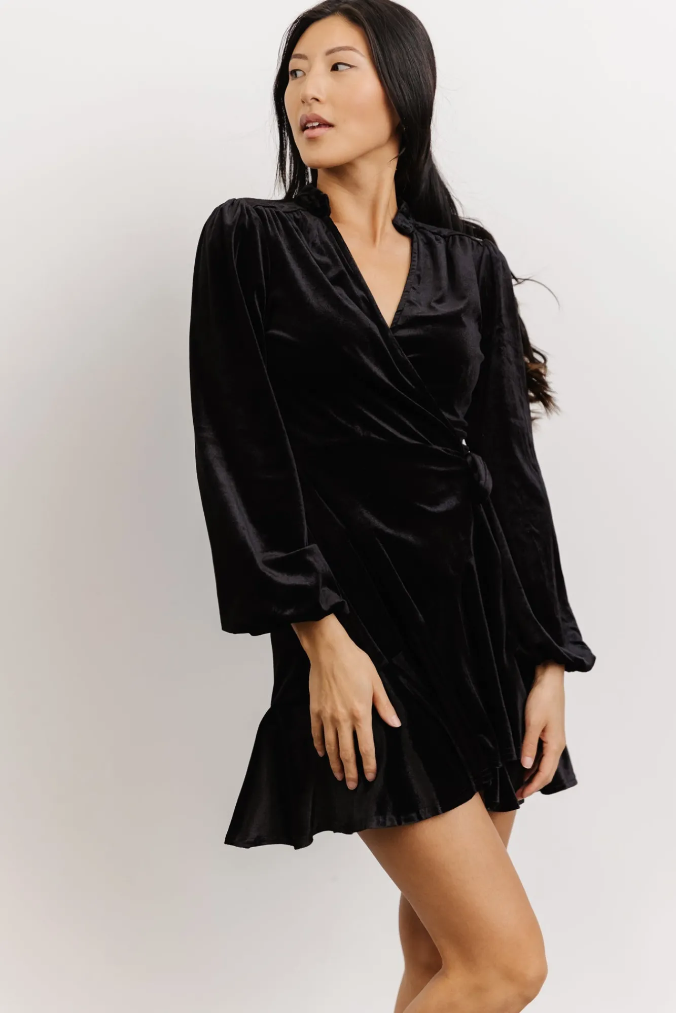Baltic Born Barre Velvet Wrap Mini Dress |