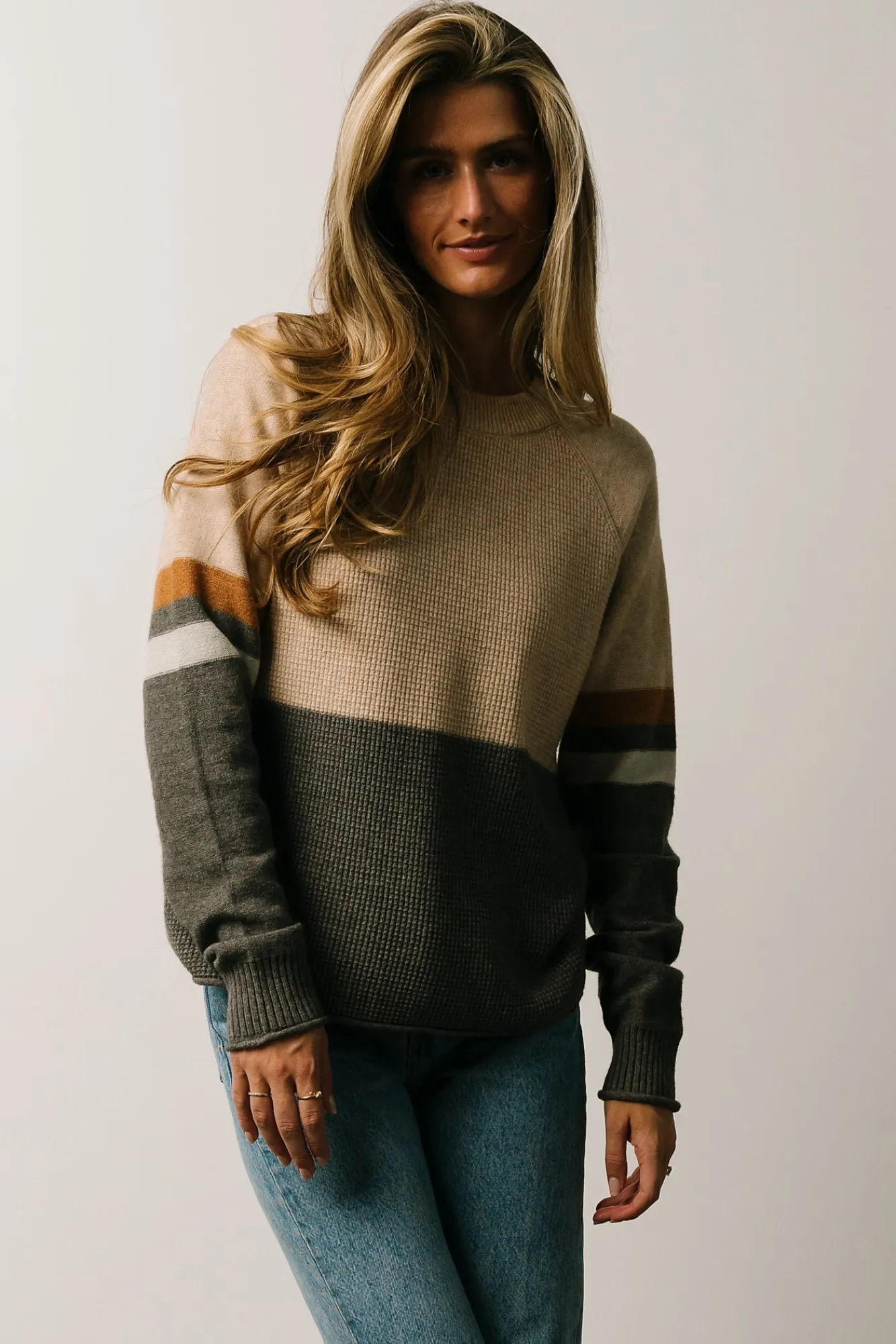 Baltic Born Baylor Color Block Sweater | Natural Multi