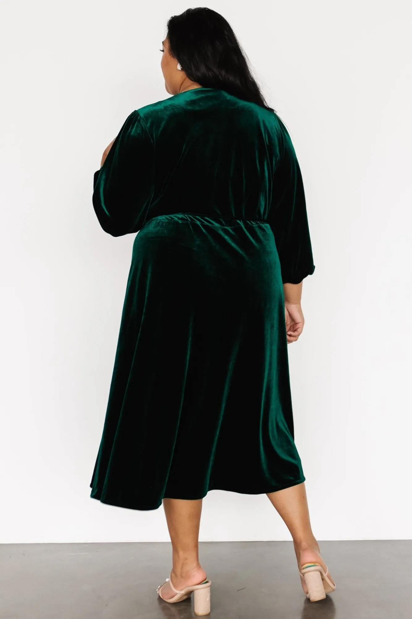 Baltic Born Beckinsale Velvet Wrap Dress | Dark Green