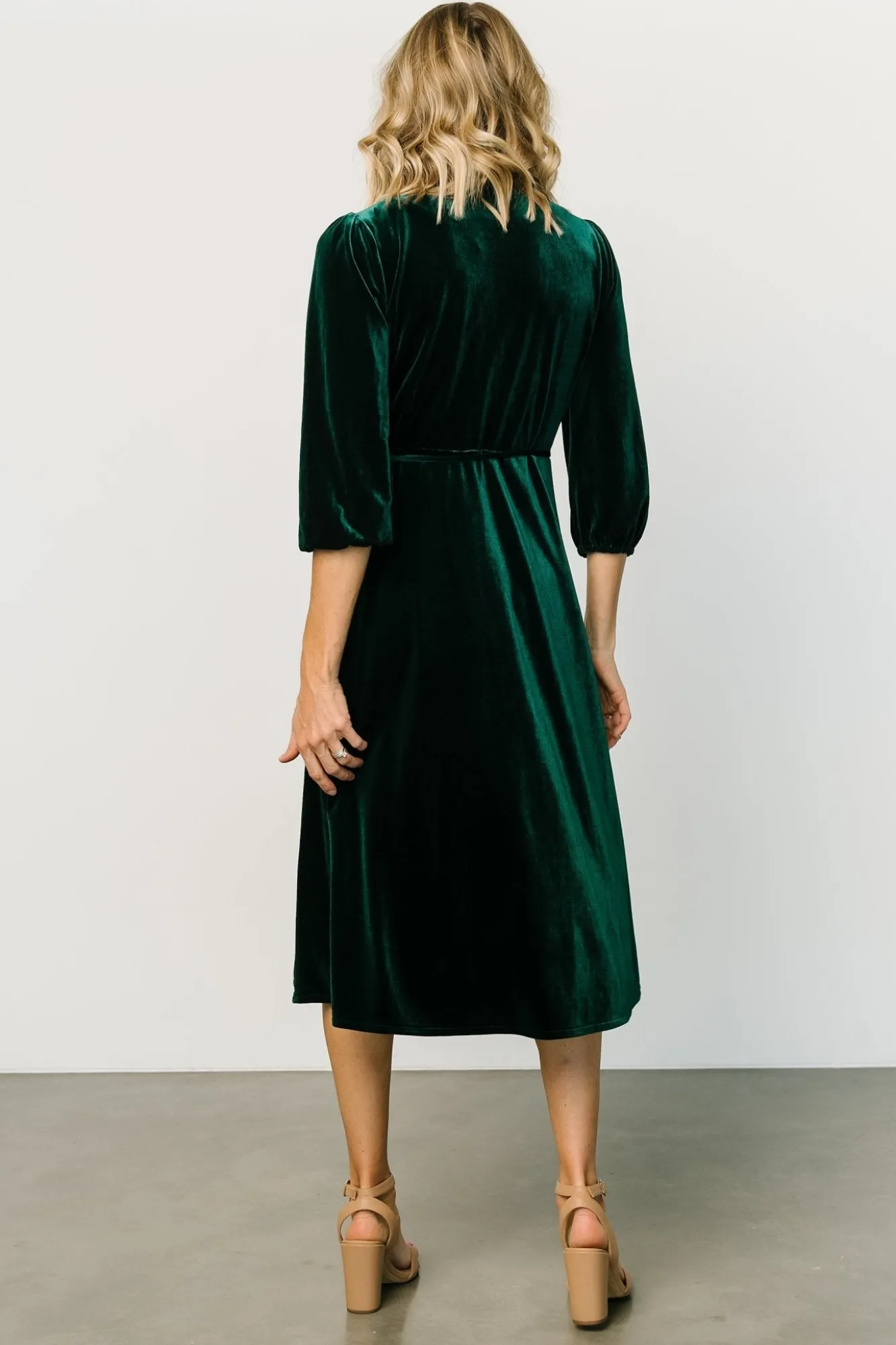 Baltic Born Beckinsale Velvet Wrap Dress | Dark Green