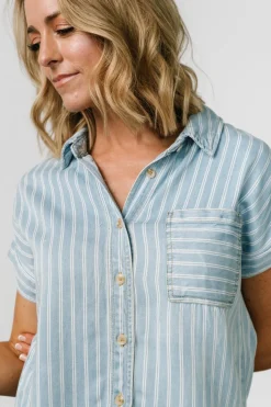 Baltic Born Berkley Striped Top | Denim Blue