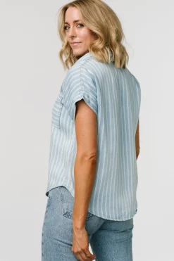 Baltic Born Berkley Striped Top | Denim Blue