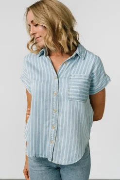 Baltic Born Berkley Striped Top | Denim Blue