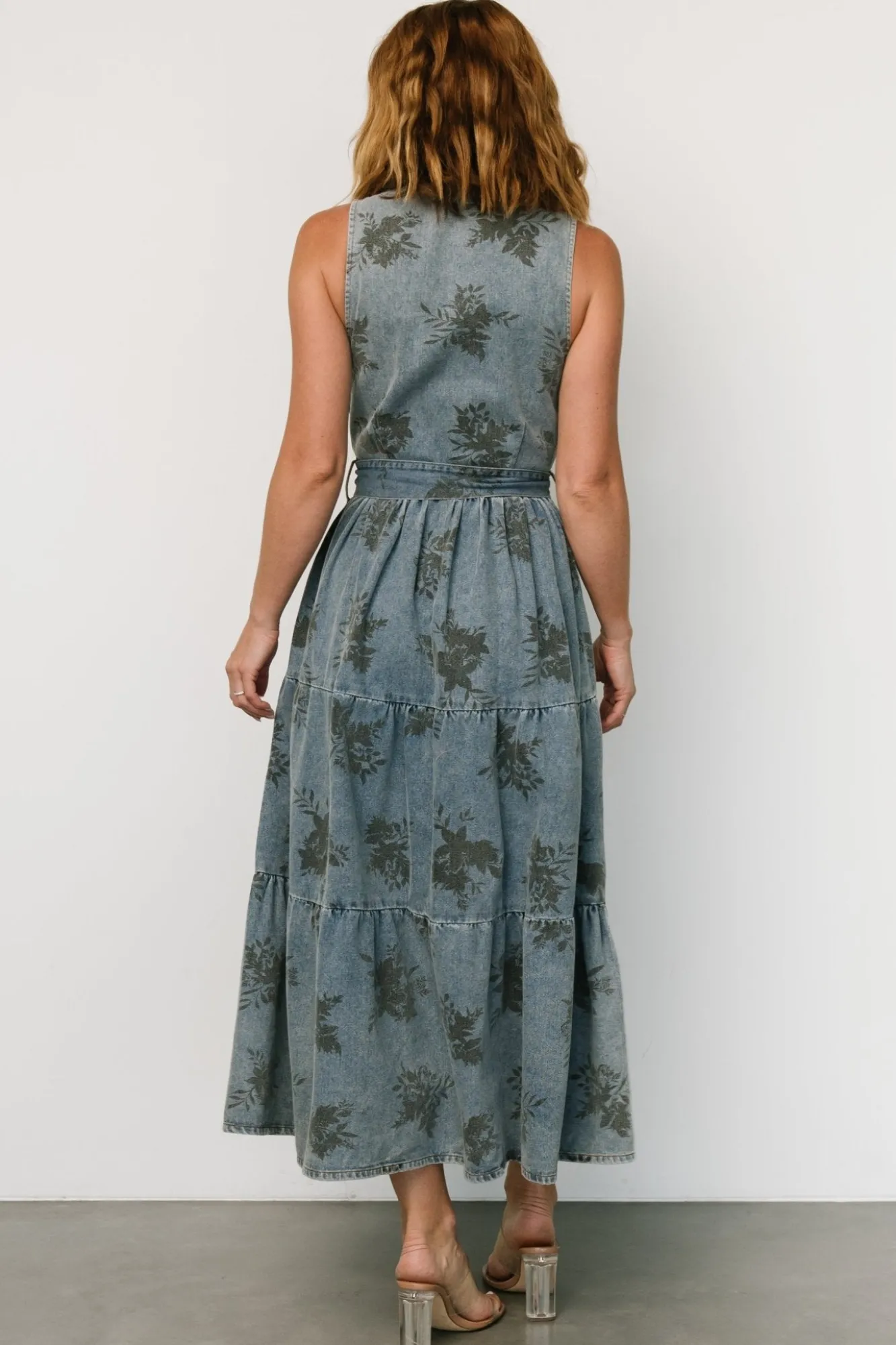 Baltic Born Bernadette Sleeveless Denim Dress | Washed Blue