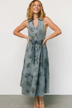 Baltic Born Bernadette Sleeveless Denim Dress | Washed Blue