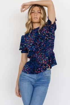 Baltic Born Beth Peplum Top | Blue Multi