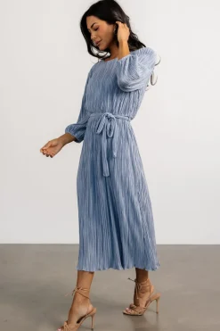 Baltic Born Bethany Pleated Midi Dress | Light Blue