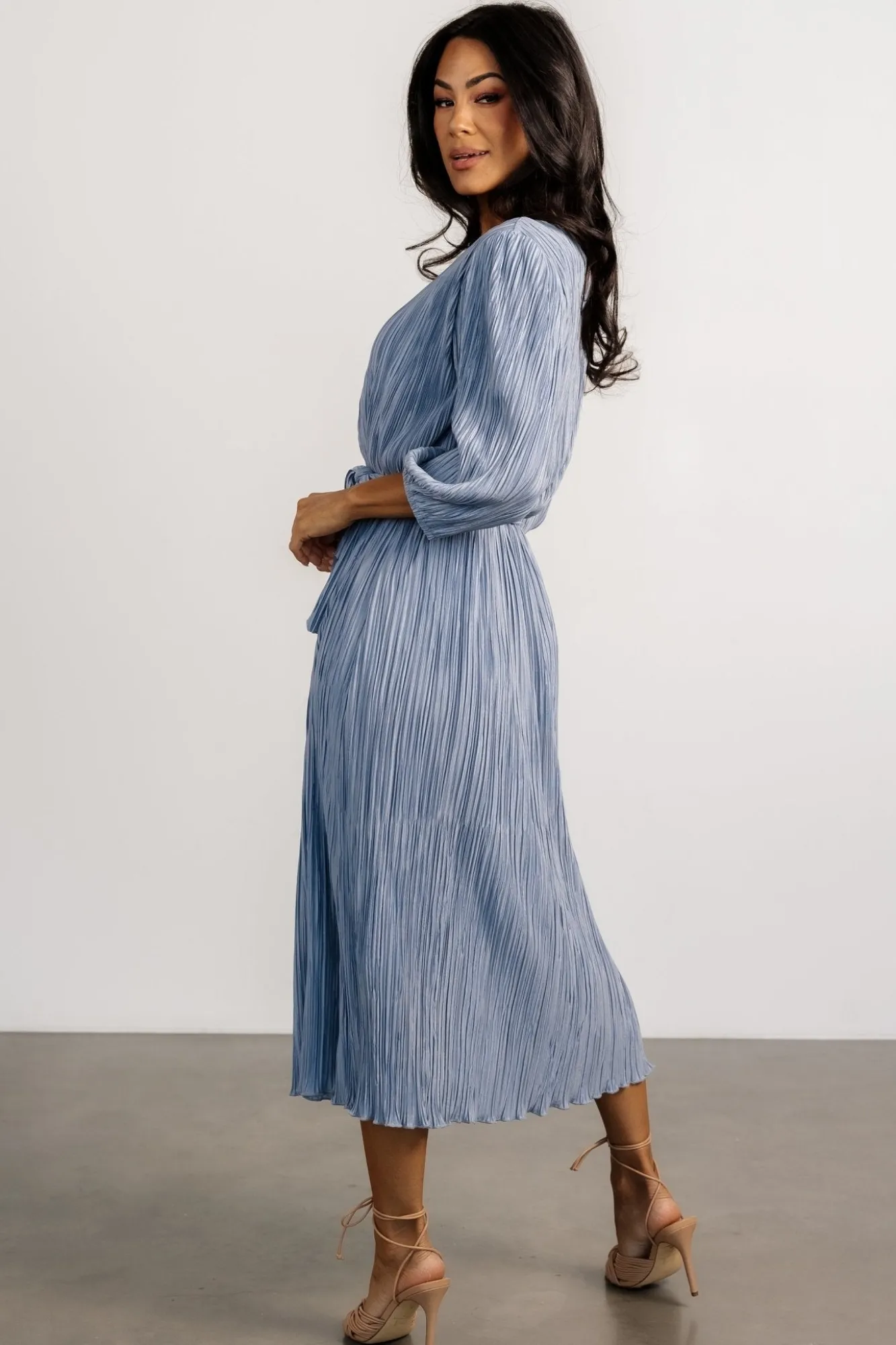 Baltic Born Bethany Pleated Midi Dress | Light Blue