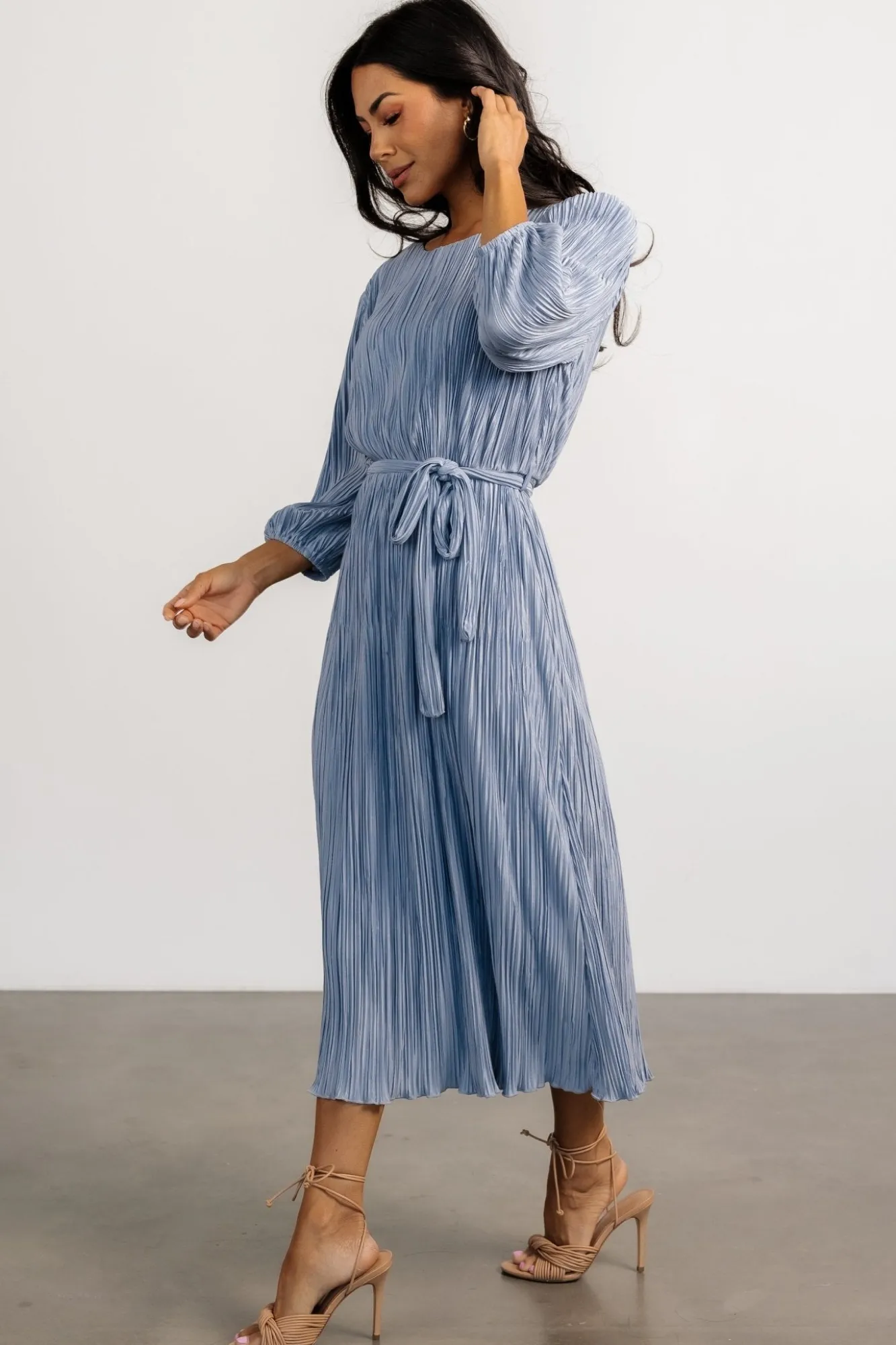 Baltic Born Bethany Pleated Midi Dress | Light Blue