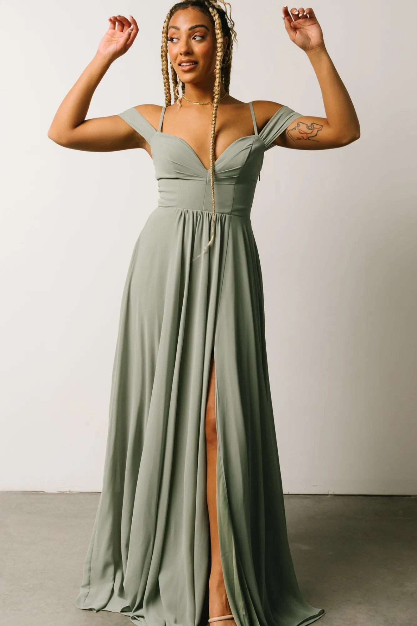 Baltic Born Bianca Lace Maxi Dress | Dusty Sage