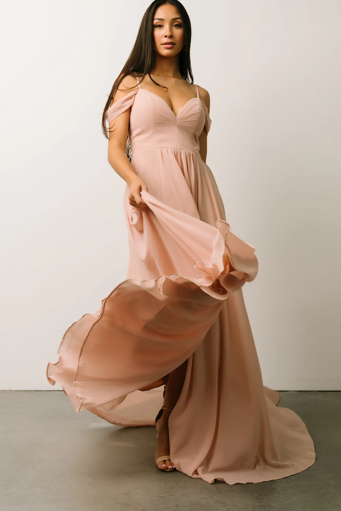 Baltic Born Bianca Lace Maxi Dress | Nude Blush