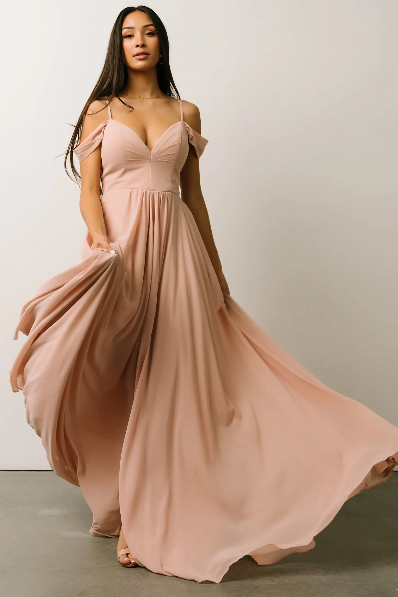Baltic Born Bianca Lace Maxi Dress | Nude Blush