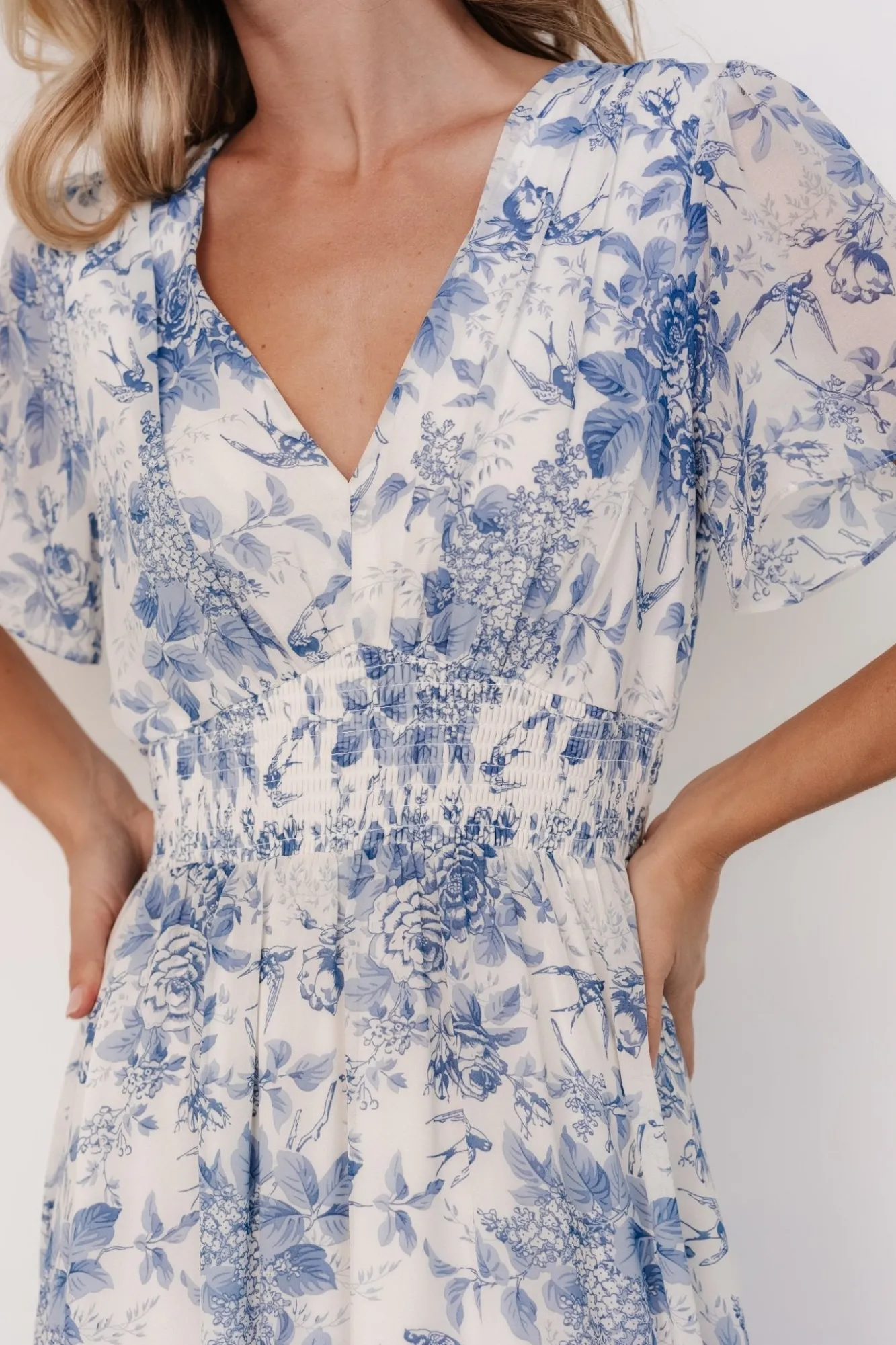 Baltic Born Birdie Maxi Dress | Off White + Blue