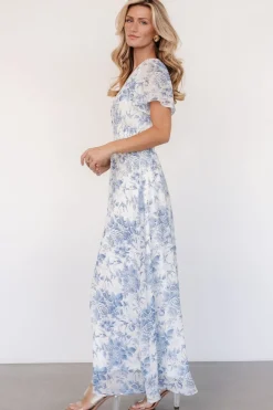 Baltic Born Birdie Maxi Dress | Off White + Blue