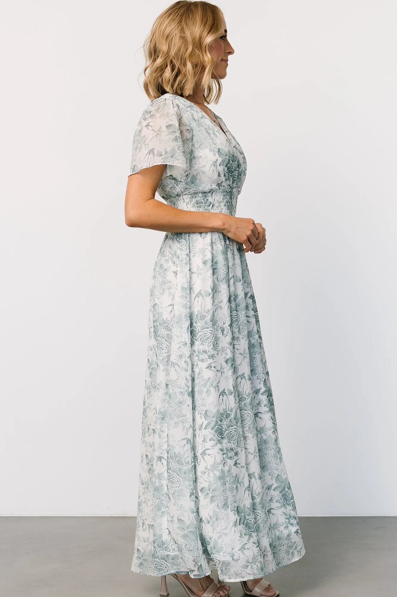 Baltic Born Birdie Maxi Dress | White + Sage Floral