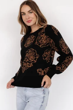 Baltic Born Blake Floral Sweater | Black + Camel
