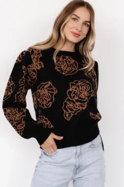 Baltic Born Blake Floral Sweater | Black + Camel