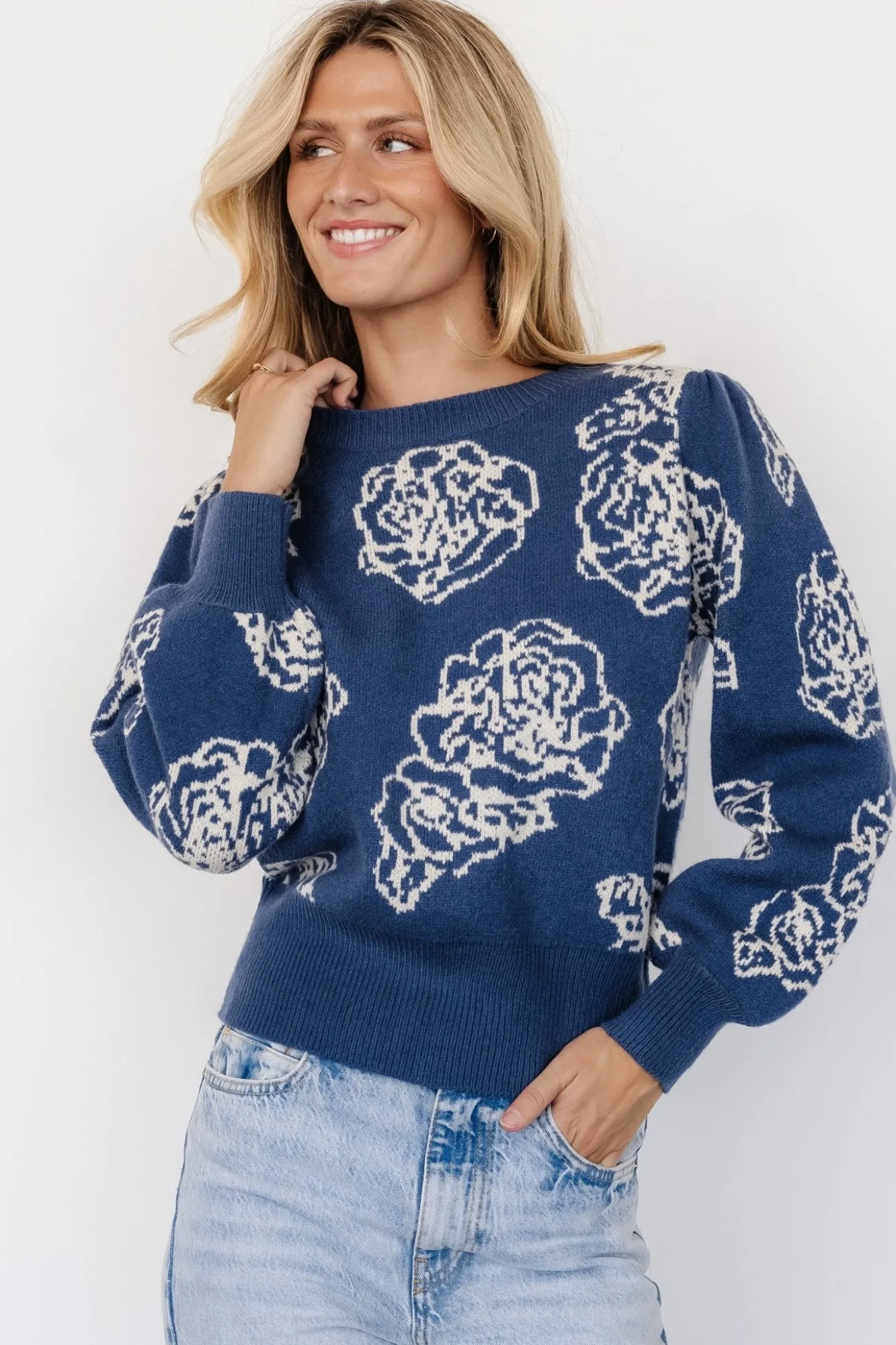Baltic Born Blake Floral Sweater | Blue + Cream