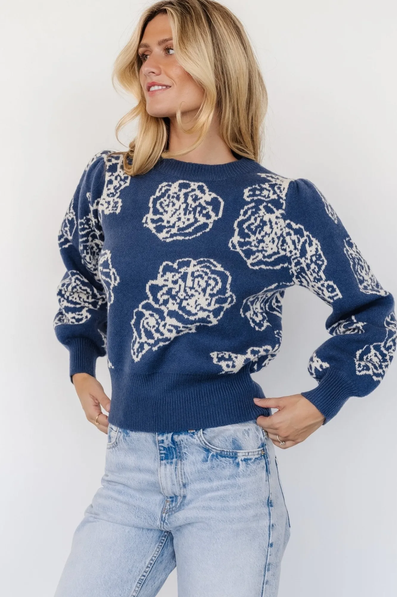 Baltic Born Blake Floral Sweater | Blue + Cream