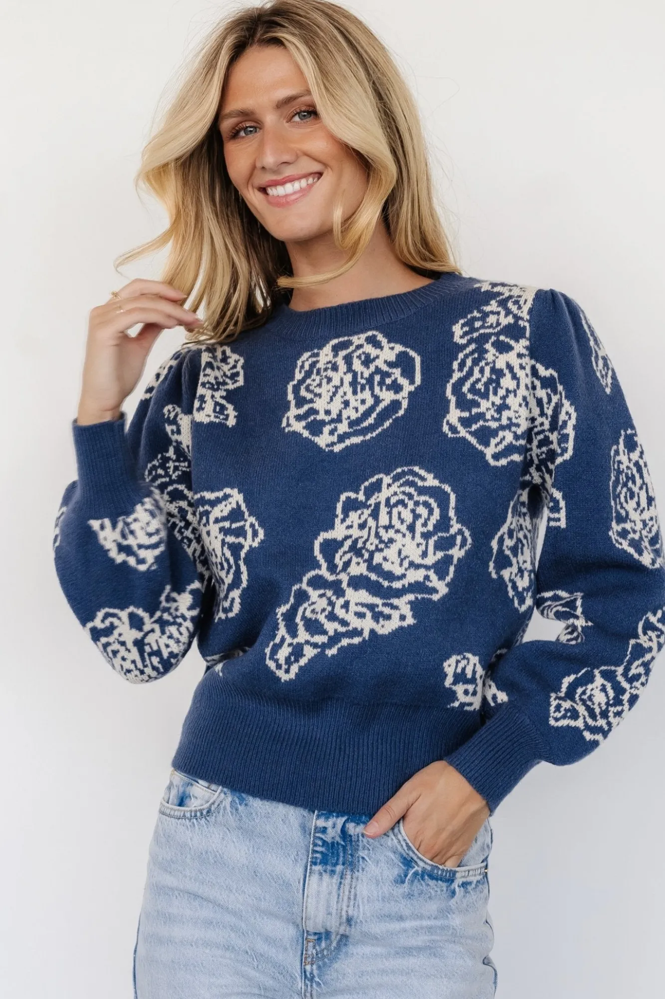 Baltic Born Blake Floral Sweater | Blue + Cream