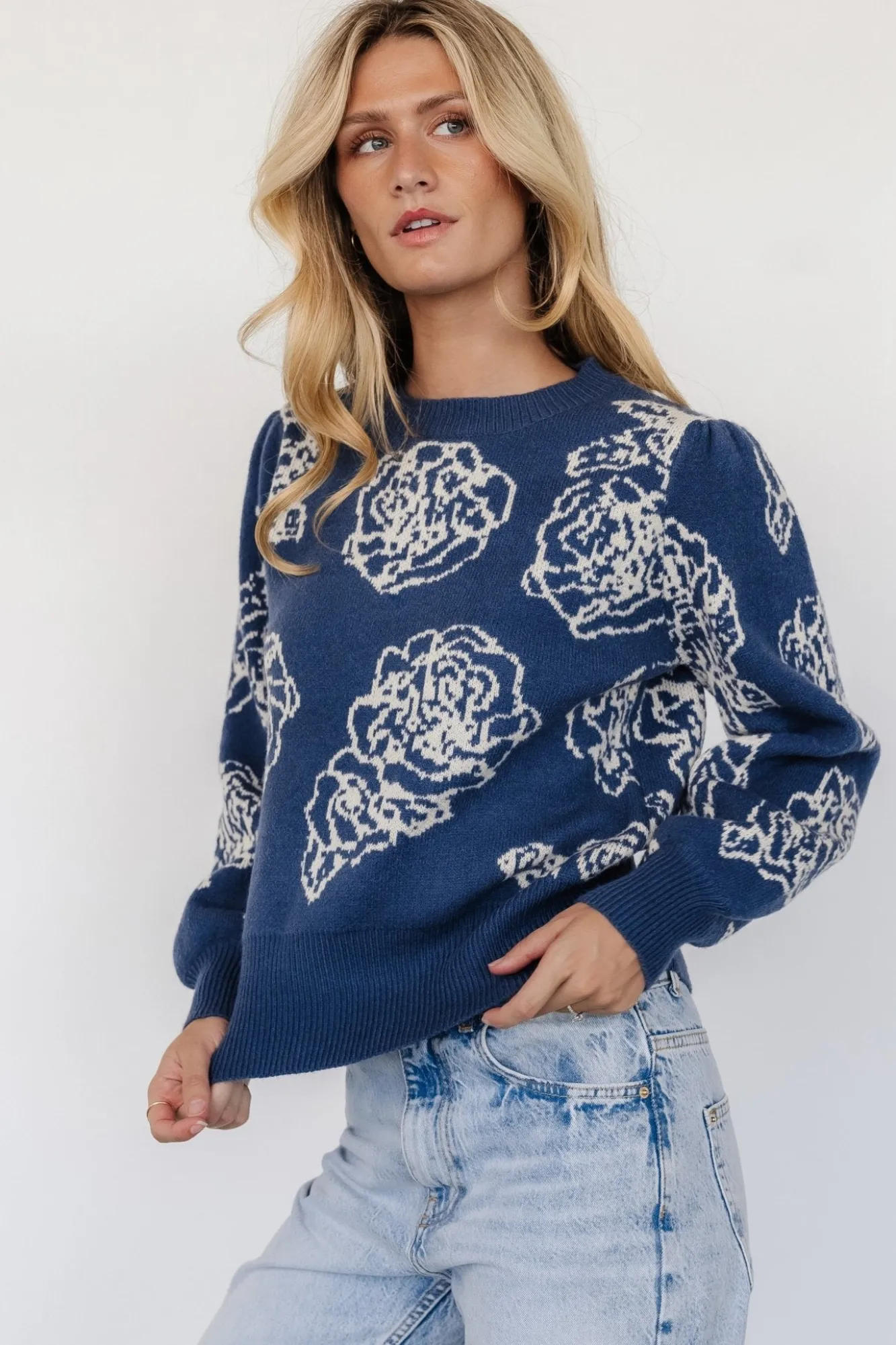 Baltic Born Blake Floral Sweater | Blue + Cream