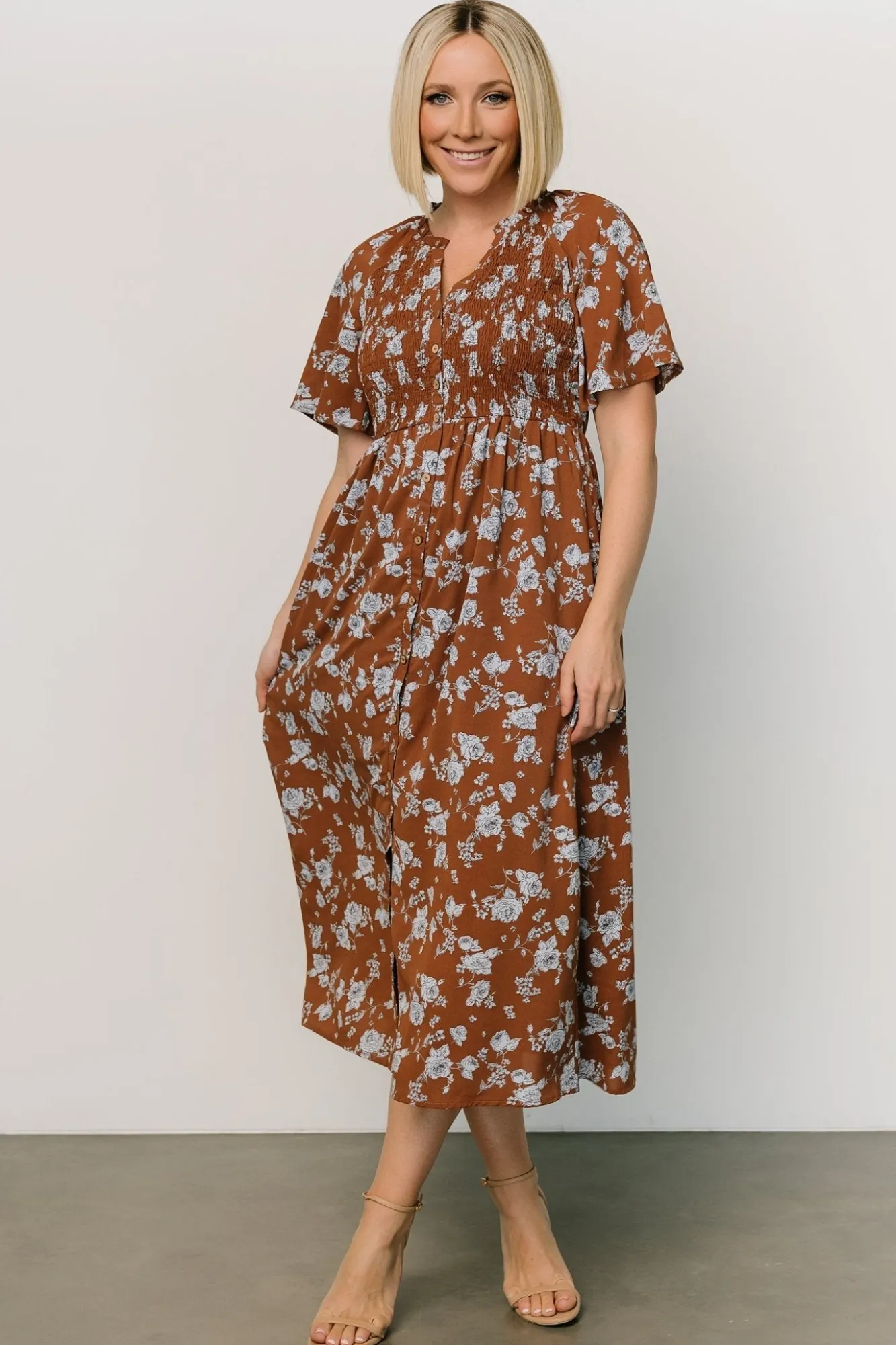 Baltic Born Botega Midi Dress | Brown + Blue