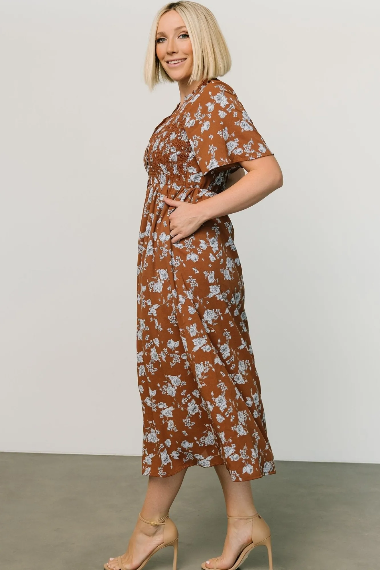 Baltic Born Botega Midi Dress | Brown + Blue