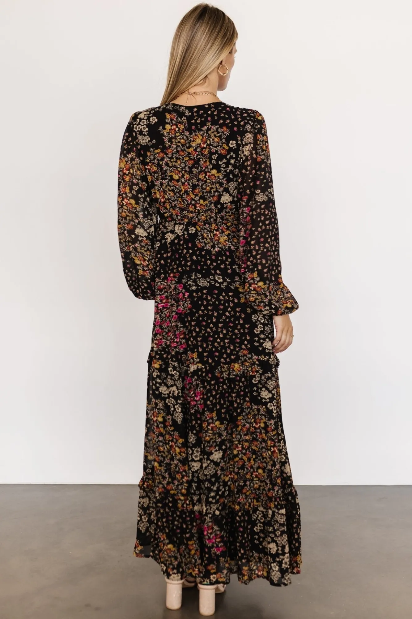 Baltic Born Bowman Deep V Maxi Dress | Black Multi