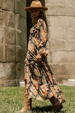 Baltic Born Bowman Deep V Maxi Dress | Navy Floral