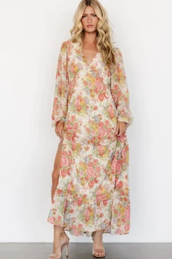 Baltic Born Bowman Deep V Maxi Dress | Cream Multi Floral