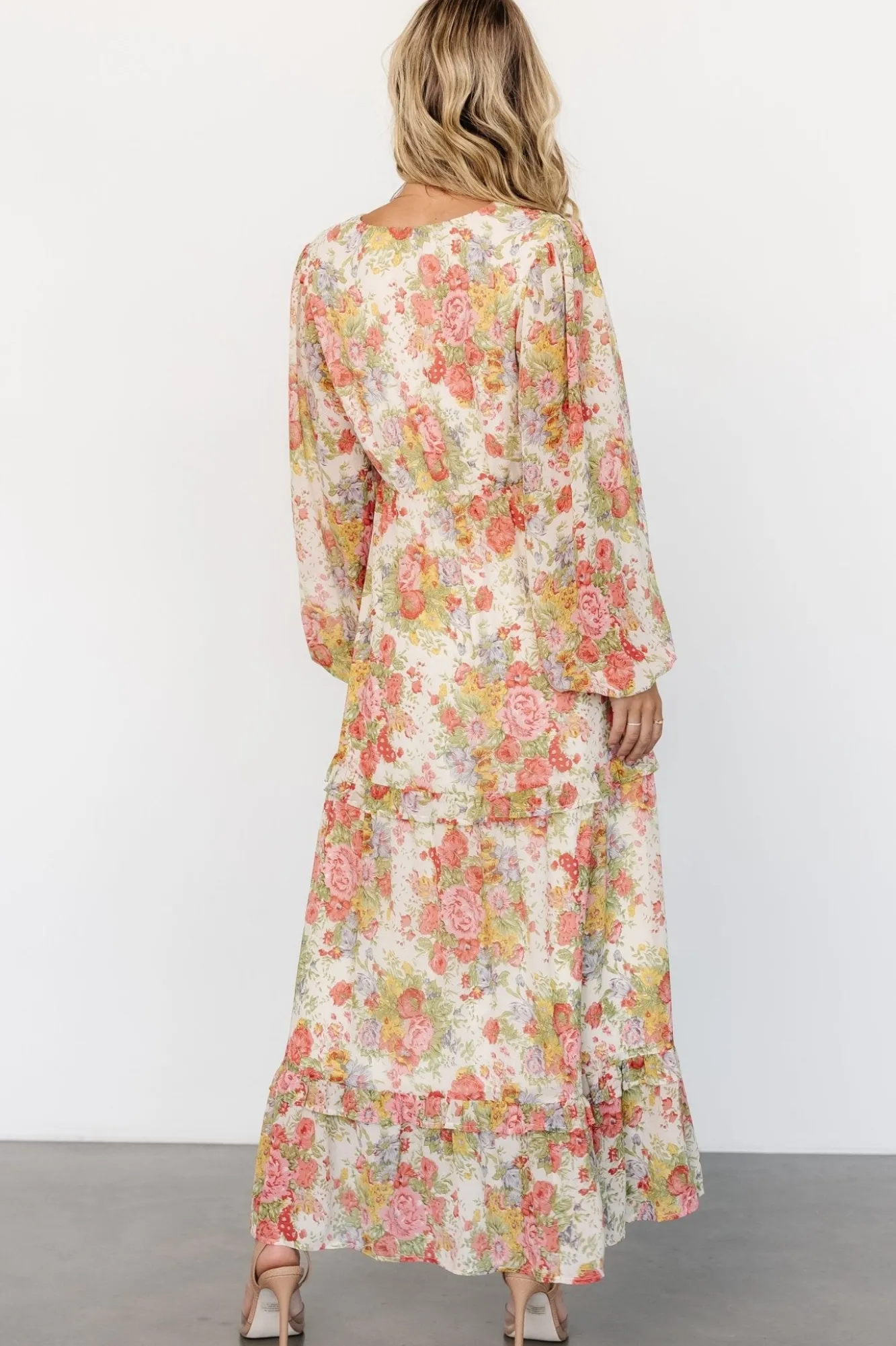Baltic Born Bowman Deep V Maxi Dress | Cream Multi Floral
