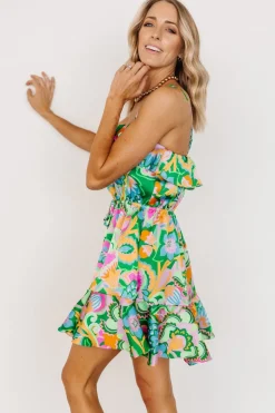 Baltic Born Braiden Short Dress | Green Multi Floral