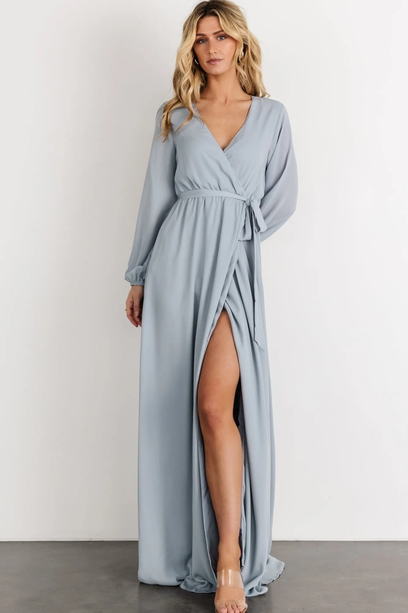 Baltic Born Breanne Faux Wrap Maxi Dress | Light Blue