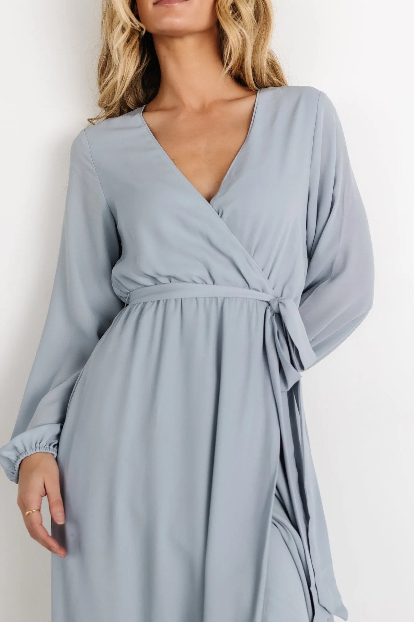 Baltic Born Breanne Faux Wrap Maxi Dress | Light Blue