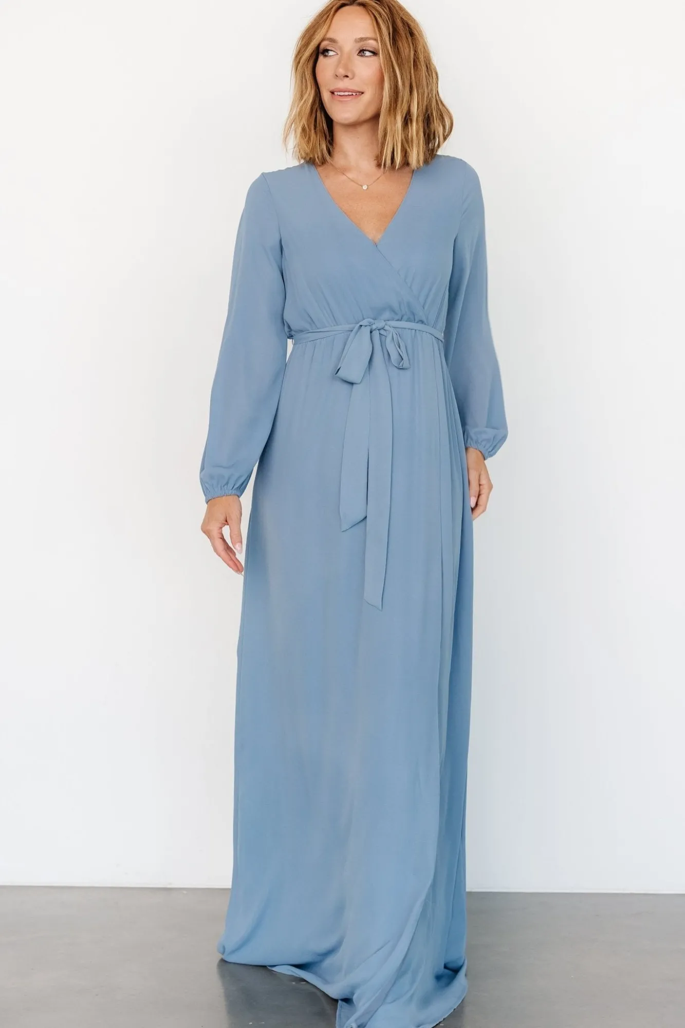 Baltic Born Breanne Faux Wrap Maxi Dress | Slate Blue
