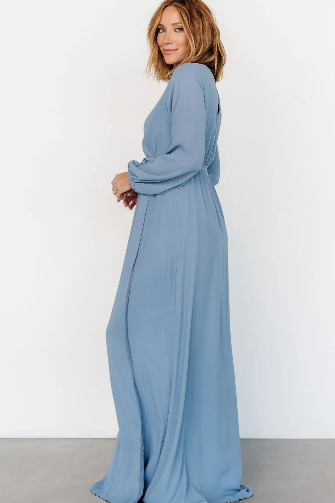 Baltic Born Breanne Faux Wrap Maxi Dress | Slate Blue