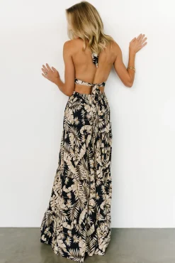 Baltic Born Brett Halter Maxi Dress | Navy Print