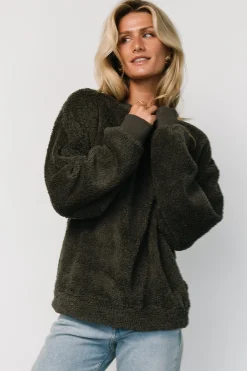 Baltic Born Brina Teddy Crewneck | Charcoal Gray