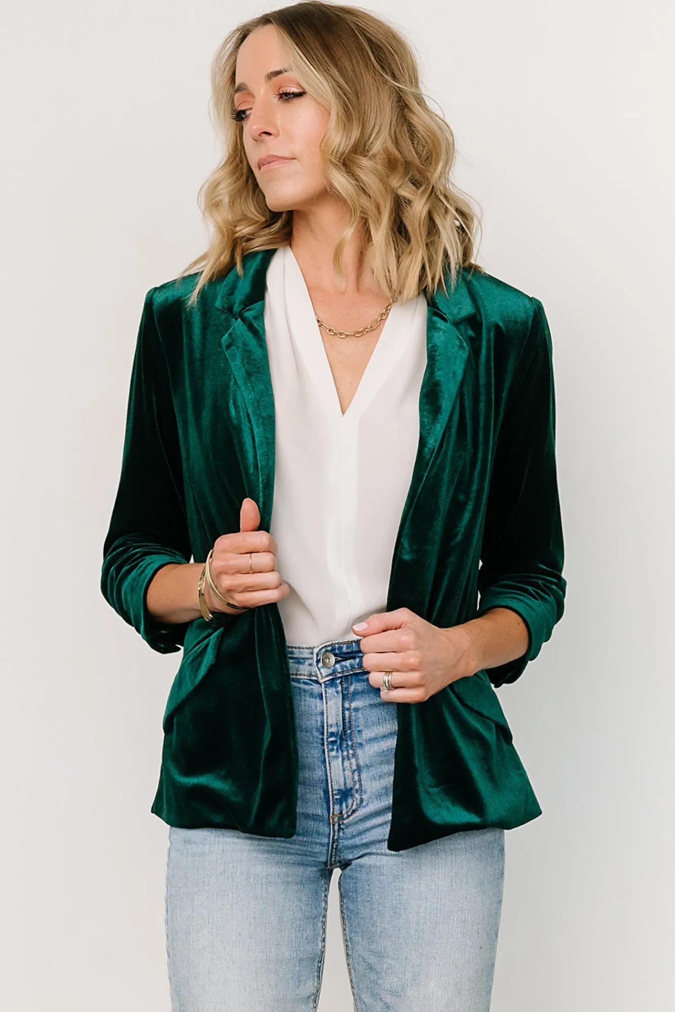 Baltic Born Brinton Velvet Blazer | Dark Green