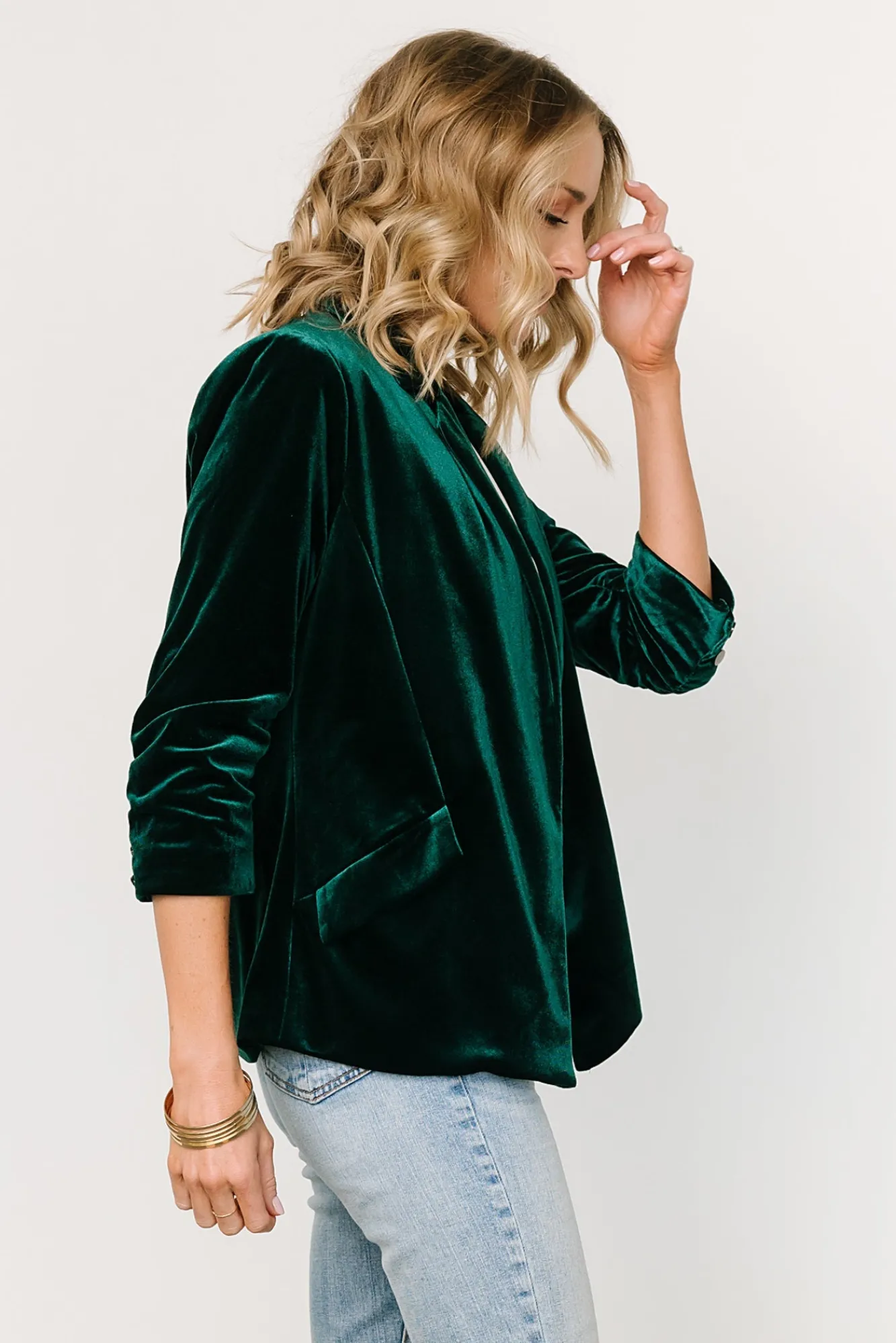Baltic Born Brinton Velvet Blazer | Dark Green
