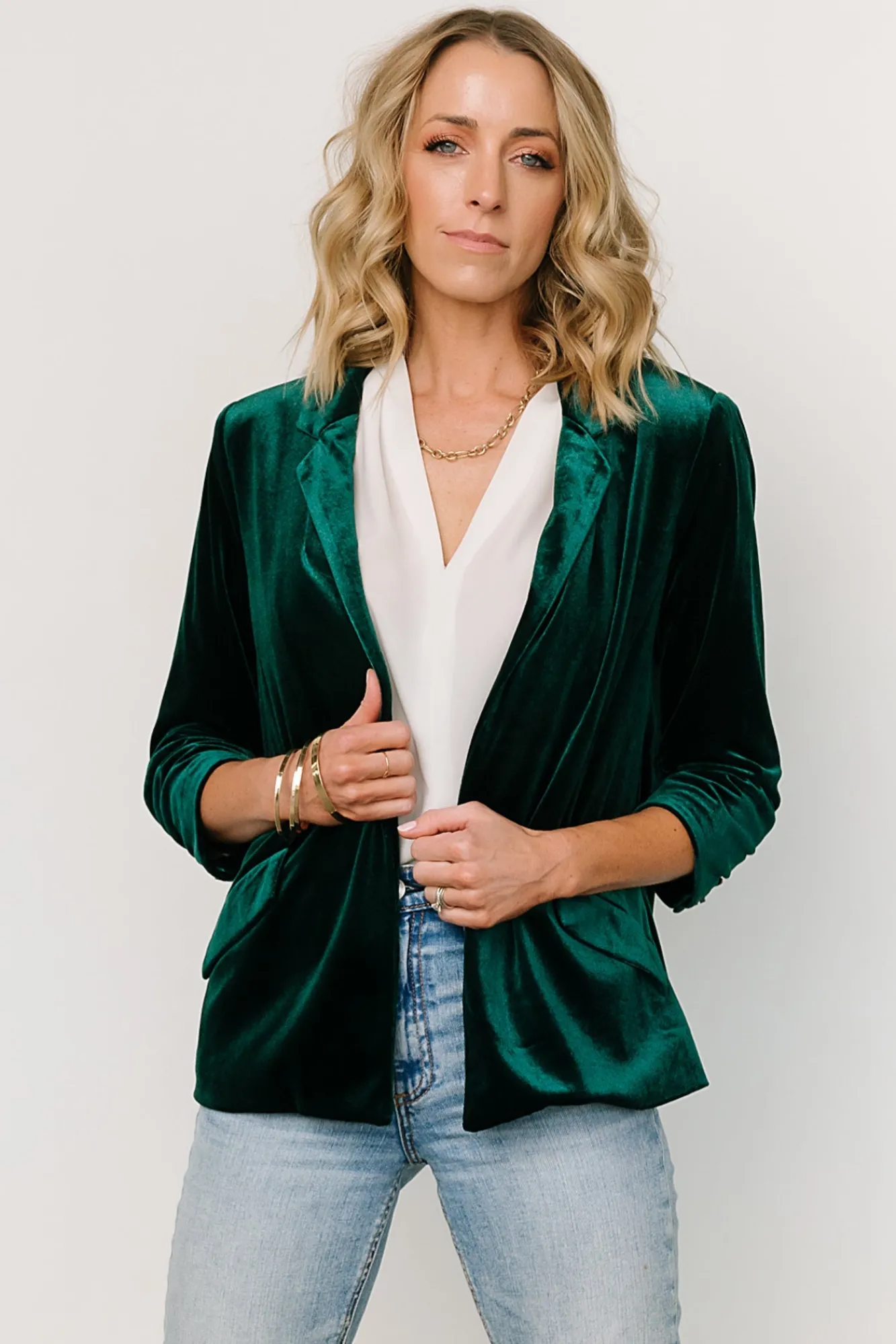 Baltic Born Brinton Velvet Blazer | Dark Green
