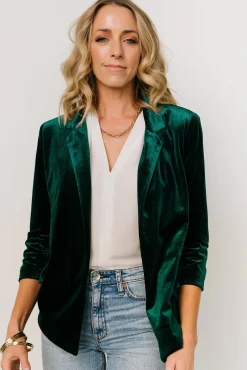 Baltic Born Brinton Velvet Blazer | Dark Green