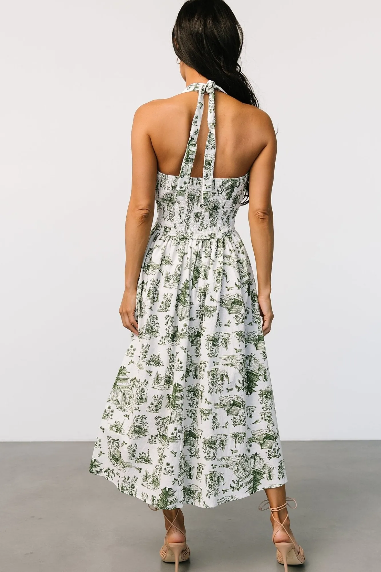 Baltic Born Bristol Halter Midi Dress | Green Print