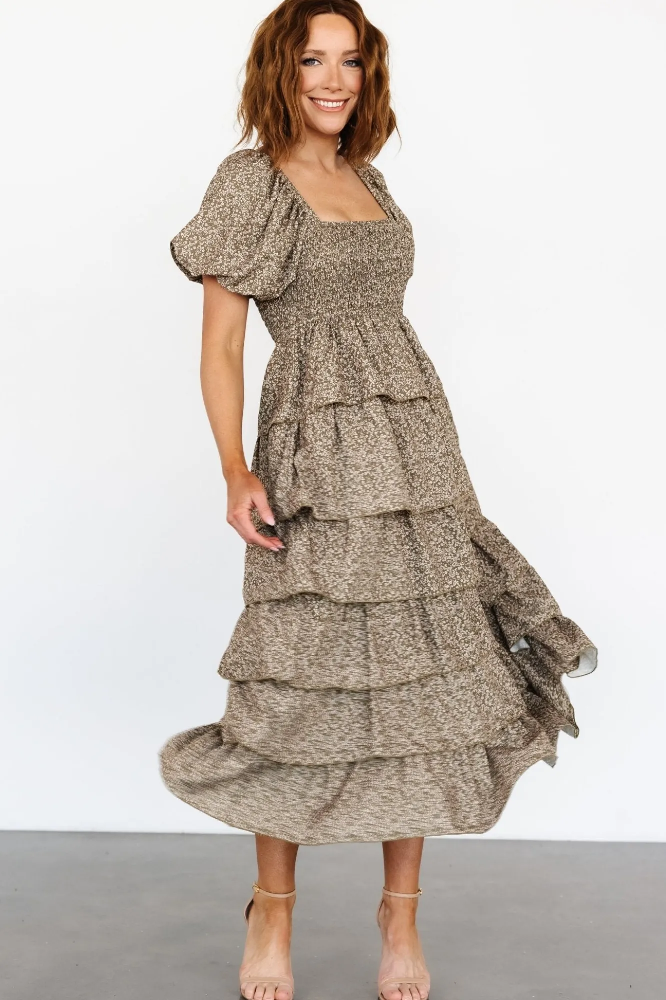 Baltic Born Bromley Tiered Dress | Olive Print