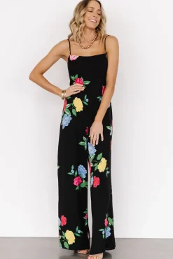 Baltic Born Brooklyn Wide Leg Jumpsuit | Black Floral